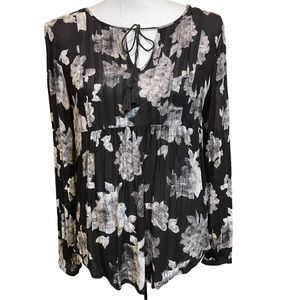 Lucky Brand Boho Floral Peasant Shirt.  Size S